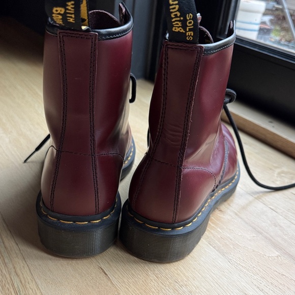 Dr. Martens Burgundy Leather Boots - Picture 3 of 4
